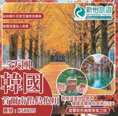 散策浪漫怡人景色 ‧ 韓國首爾南怡島抱川5天團  
