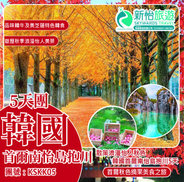 散策浪漫怡人秋色 ‧ 韓國首爾南怡島抱川5天