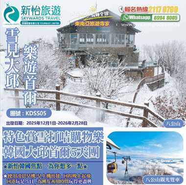 特色賞雪打咭購物樂 ‧ 韓國大邱首爾5天